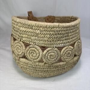 island villages palm leaf bike basket Beautiful Woven Bicycle Storage Decor New